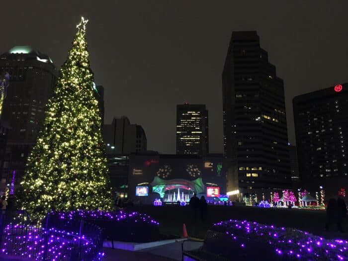 Christmas in Downtown Columbus features lights, Santa, and